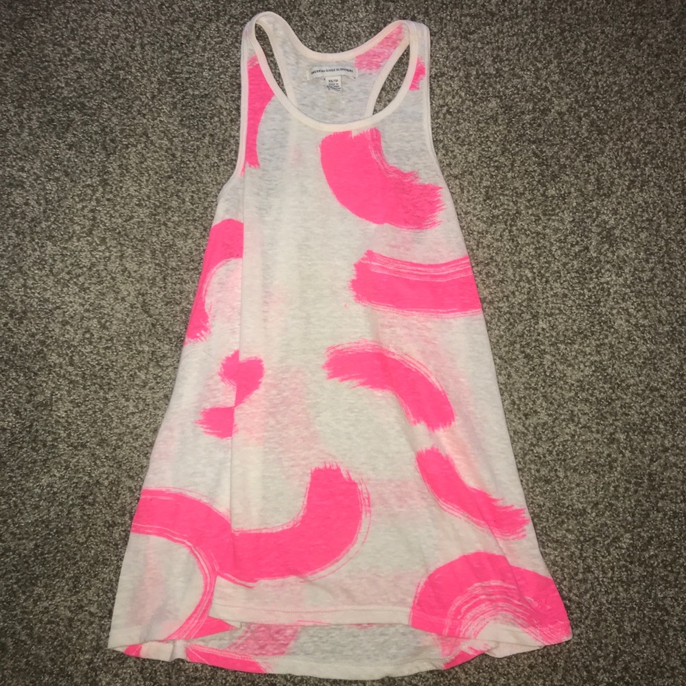 Pink and white tank top